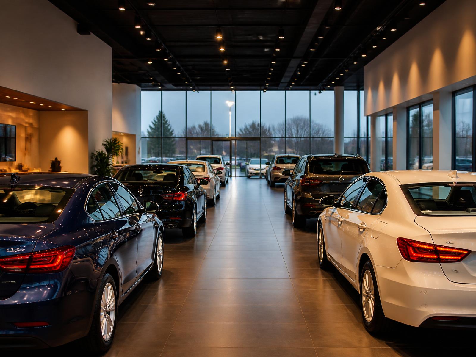 Showroom da Líder Auto Veículos com carros seminovos em exposição